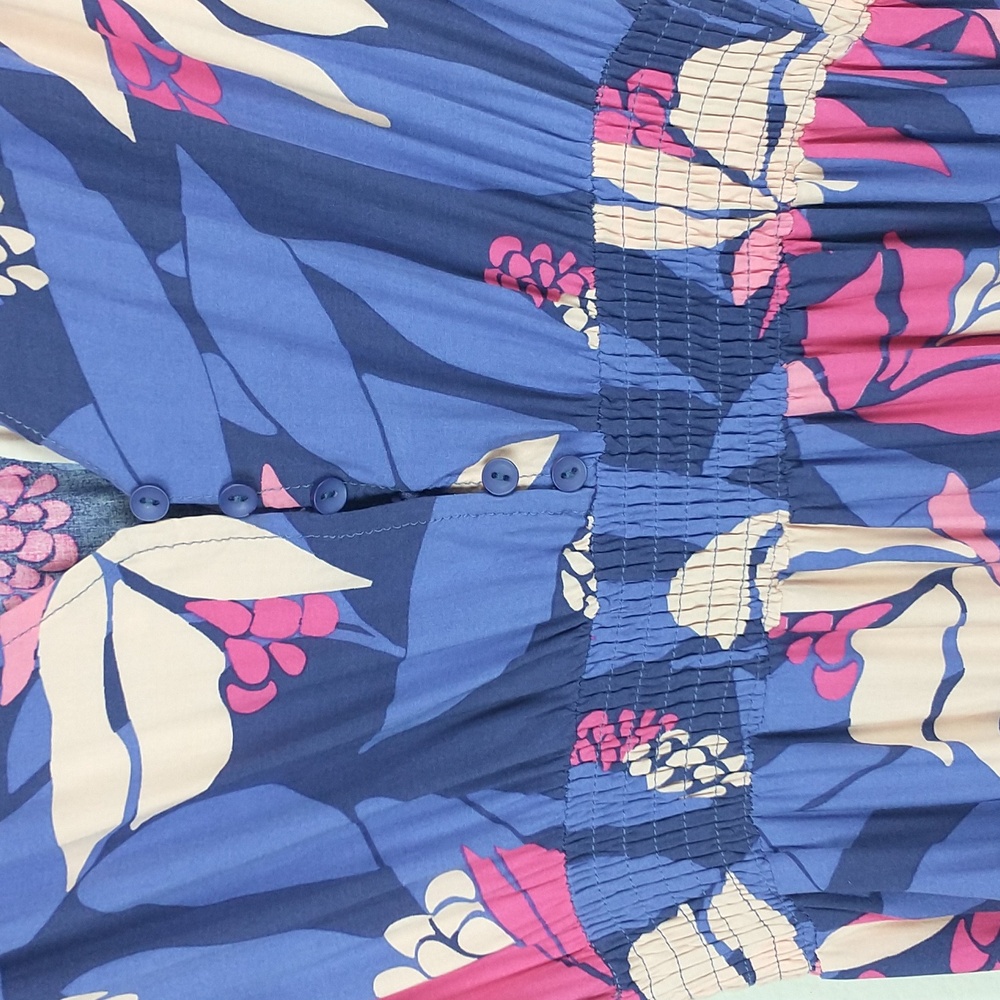 Abel The Label Anthropologie Santa Cruz Dress Small Floral Fit and Flare Ruffle - Picture 6 of 12